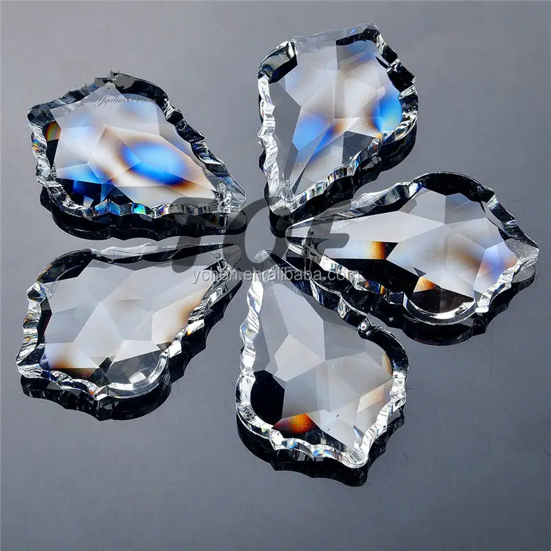 10PCS Clear Suncatcher Glass Crystal Peacock Pendant Chandelier Lamp Prisms 50mm