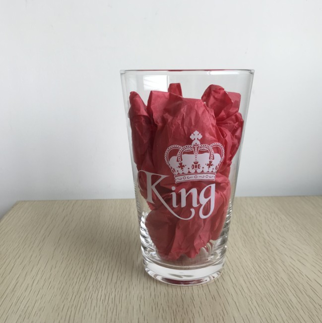 Glassware 16 oz Beer Pint Glass with Etched Logo Clear Beer Glass Cup Couple Cups Glass