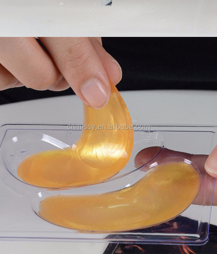 OEM ODM Private label Best Quality 24K Gold Collagen Anti-Puffiness Crystal Collagen Gel Eye Patch Mask