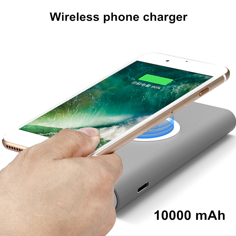 10000mah Wireless Charger Power Bank for Iphone X Samsung