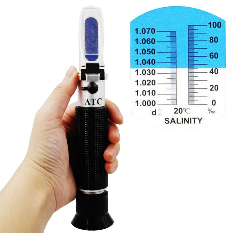 Salzgehalt Tragbares ATC-Refraktometer Meerwasser-Hydrometer Optischer Tester