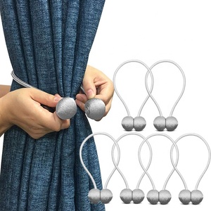 Red 3 Pairs Magnetic Curtain Tieback 16 Inch Decorative Rope Holdback Simple Modern Tiebacks Holders for Home Curtains