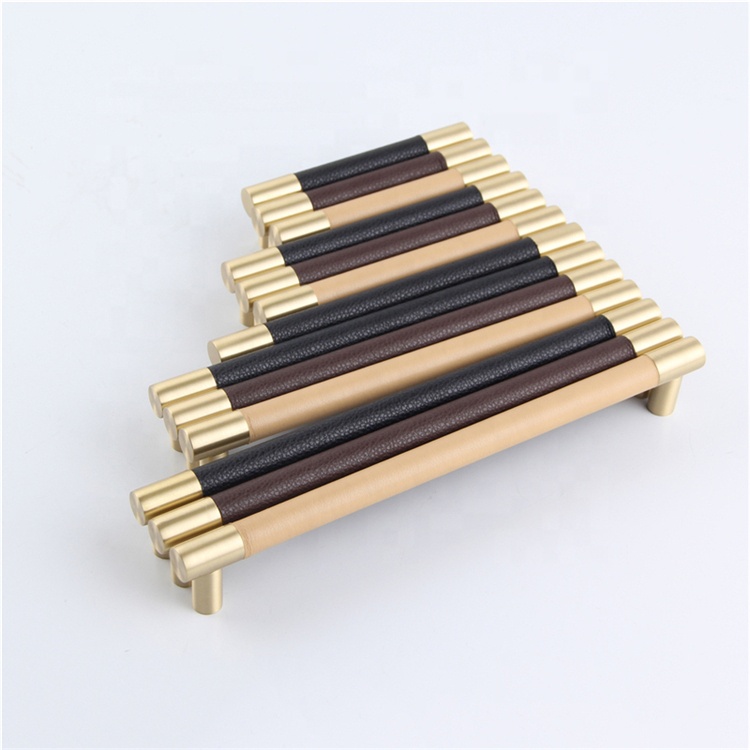 1 пара ручек для шкафа с выдвижными ящиками, ручки для кухонных дверей, ручки для гардероба, латунные кожаные ручки для мебели