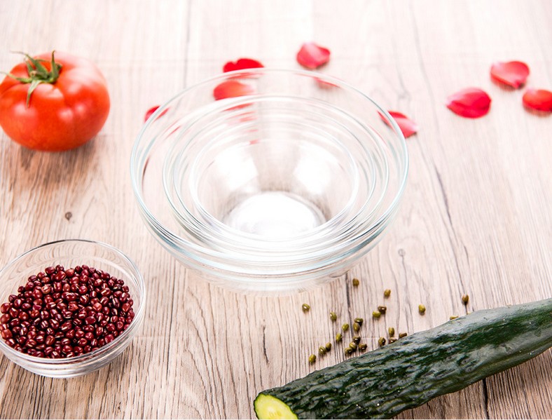 5 pcs glass bowl set with plastic lids glass bowl set fruit glass Mixing Bowl Set