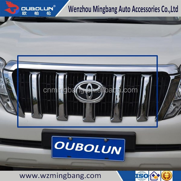 6pcs Chrome Front Grille Trim For Toyota Prado FJ150 2010 2011 2012 2013