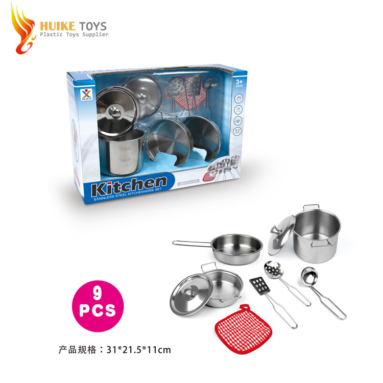 Милый ролевые игры Кухонные Игрушки из нержавеющей стали набор кухонных принадлежностей игрушка