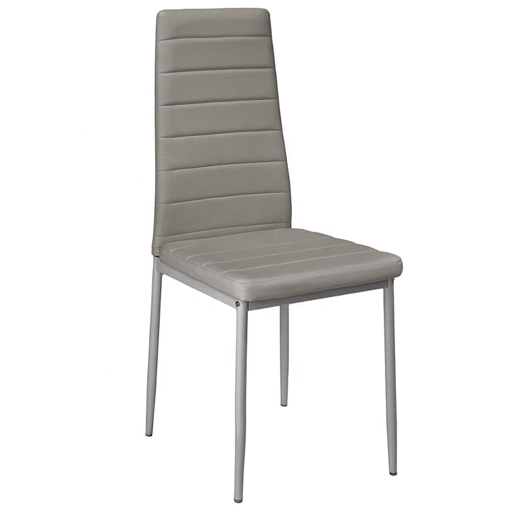 Set of 4 Kitchen Dining Chairs, Assemble All 4 in 5 Minutes, Fabric Cushion Side Chairs with Sturdy Metal Legs for living room