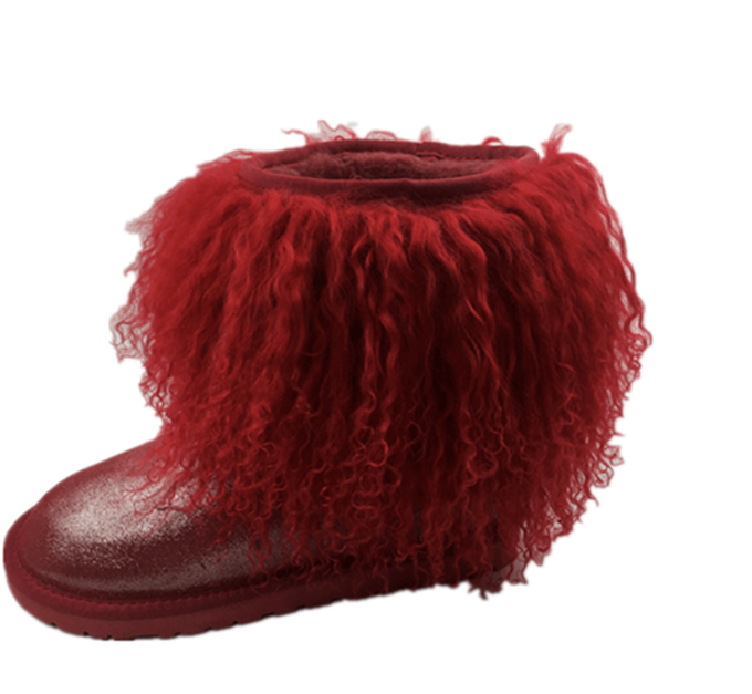 Winter fashionable ladies women Sheepskin Shoes Mongolian lamb fur snow boots