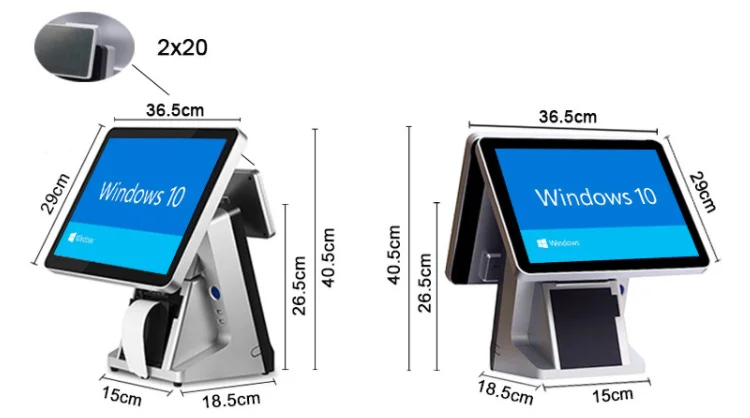 Hardware and software custom 15.6'' pos display point of sale windows 10