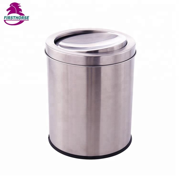 Round Shape Eco-friendly Counter-top Waste Cans With Swing Lid Kitchen Accessory