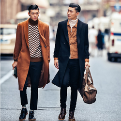 Moda homens casaco casaco de inverno de lã feito à medida BCZ087