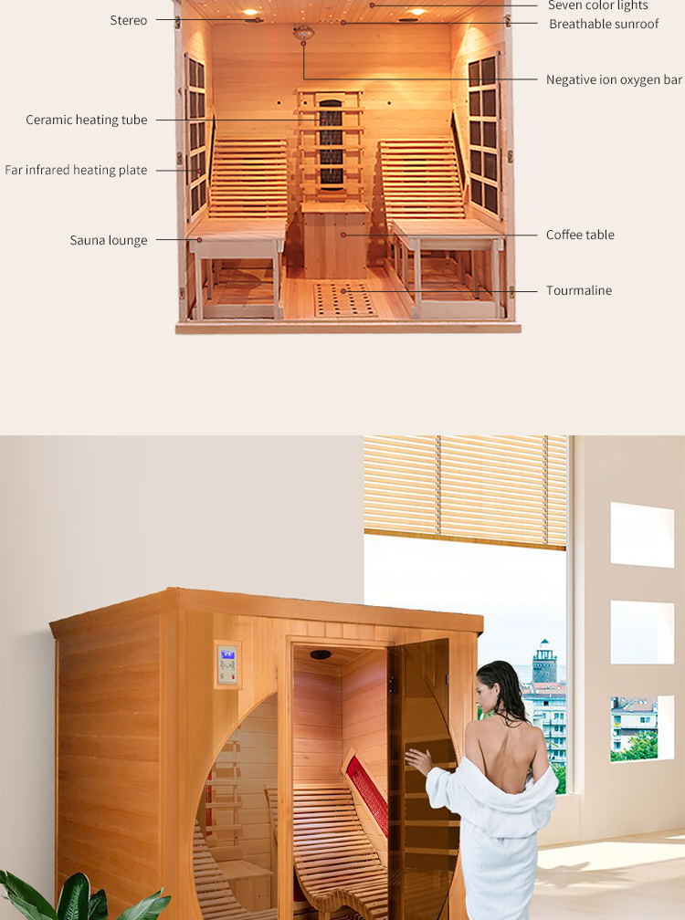 Luxury double lounge far infrared sauna room
