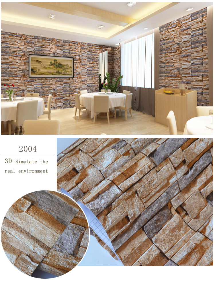 Best quality promotional different color 3d brick wallpaper for home and living room 0.61*10M