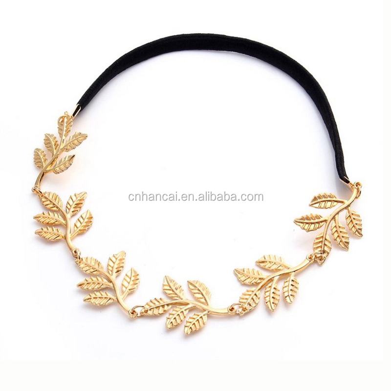 Модная тиара Noiva, металлическая Золотая цепочка, цветочный лист, повязка для волос для свадьбы, свадебный аксессуар для волос, женские Украшения для лба