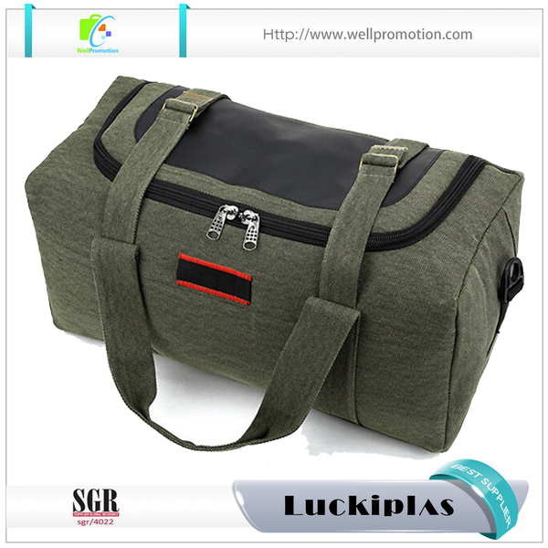 Borsone da viaggio da uomo extra large in tela verde di alta qualità
