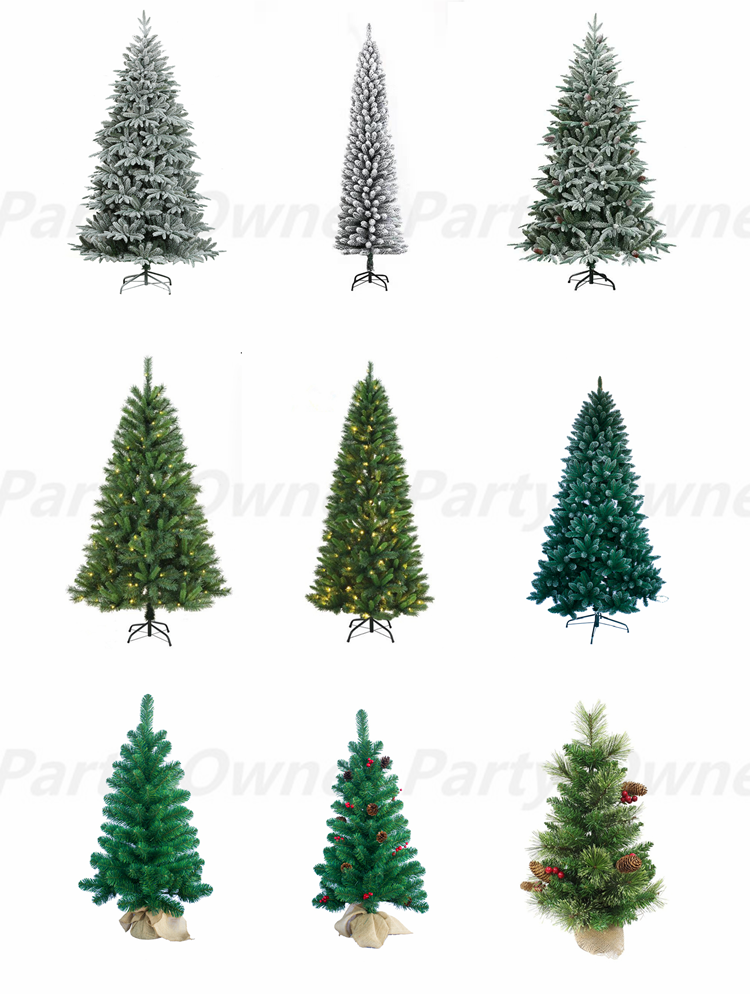 Artificial Xmas Decorations Full Fir Hinged Christmas Tree With Brown Trunk