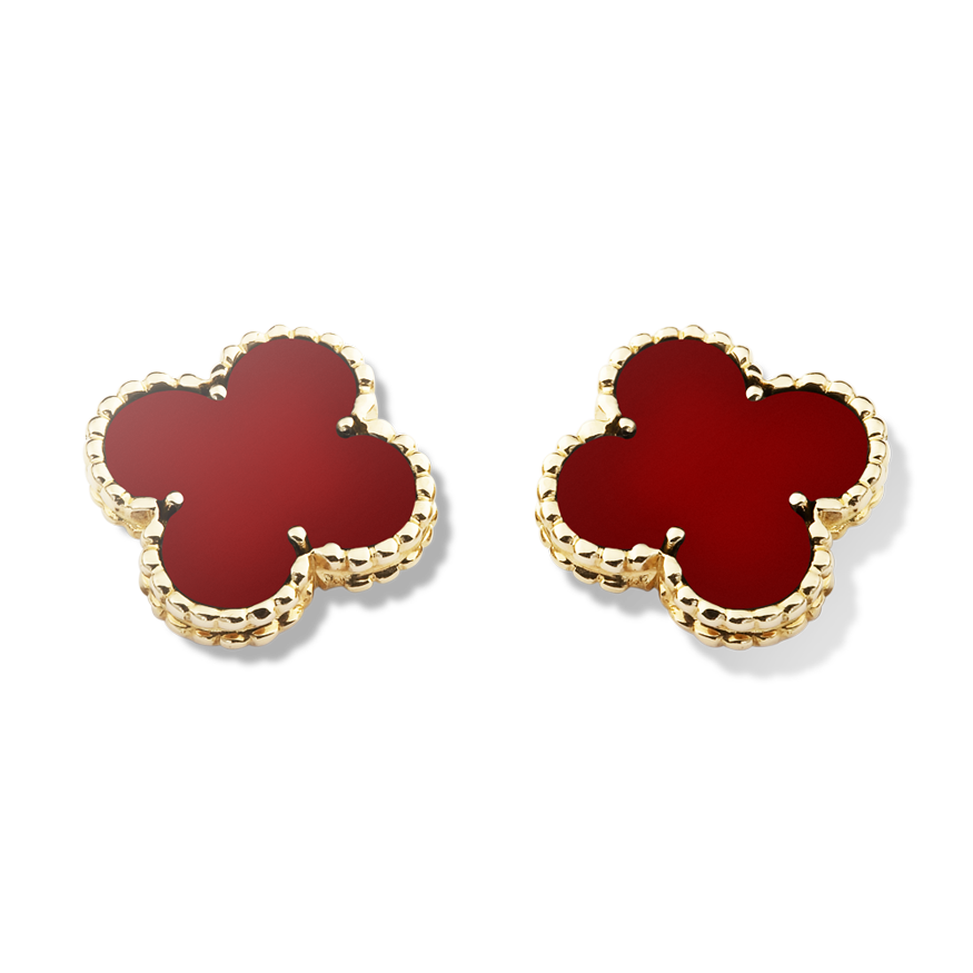 серьги клевер из золота. серьги клевер ван клиф красные. Replica alhambra van cleef & arpels. красный клевер сережки красный. серьги клевер красные.