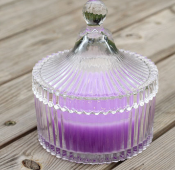 Transparent glass candle jar glass candle holder with lid