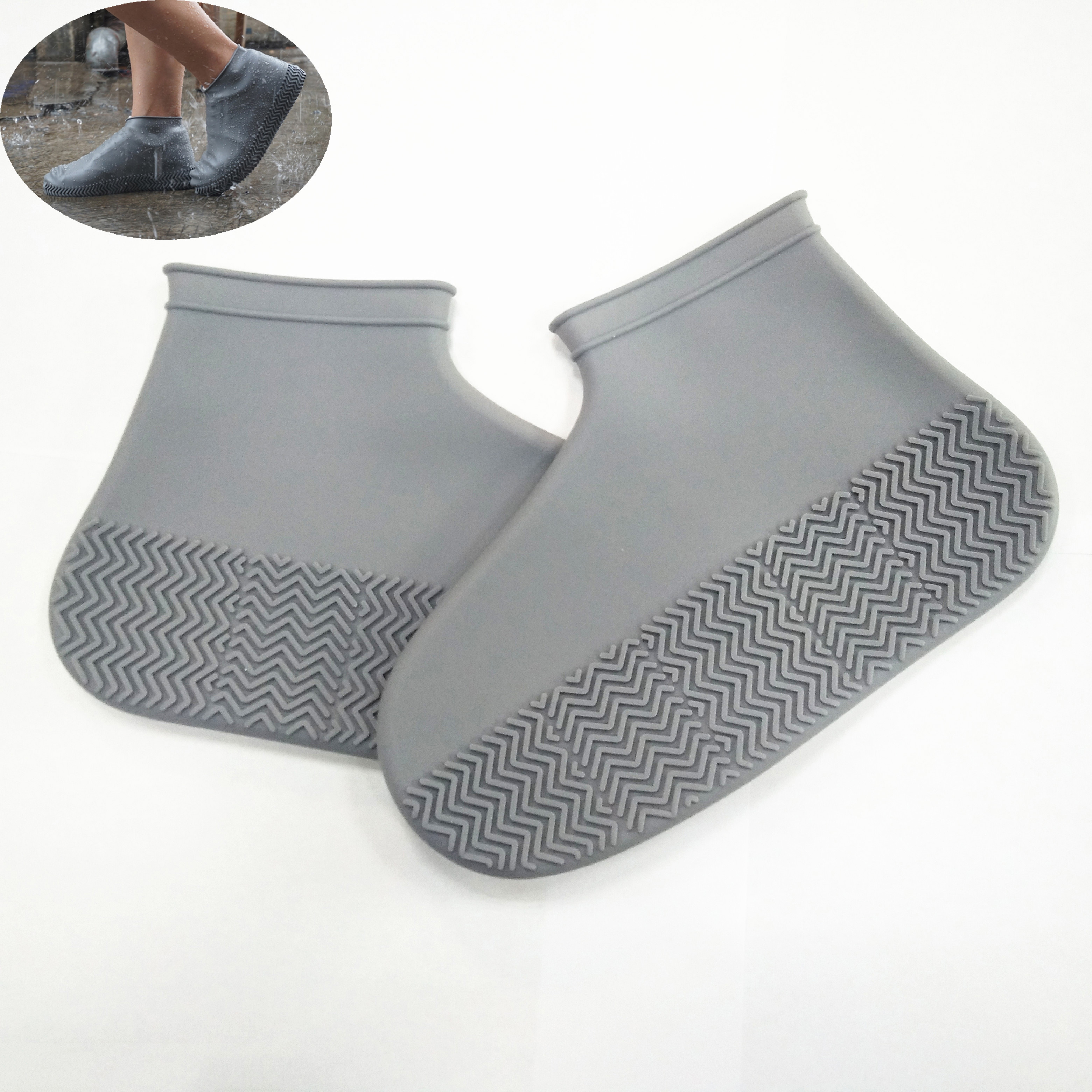 Уличная водонепроницаемая обувь унисекс; Силиконовая защитная непромокаемая обувь; Как показано по телевизору