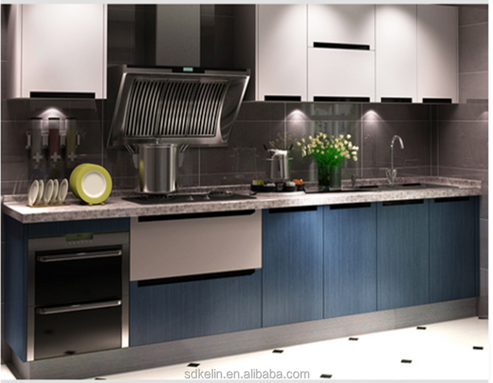 Высококачественный модульный глянцевый деревянный кухонный шкаф