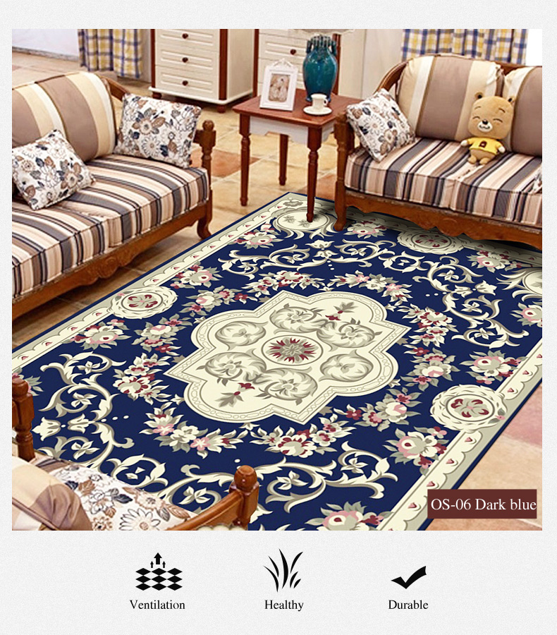 Customize Sizes Bottom Non-slip Design Polyester Fabricn Decorative Europe Style Home and Hotel Carpet