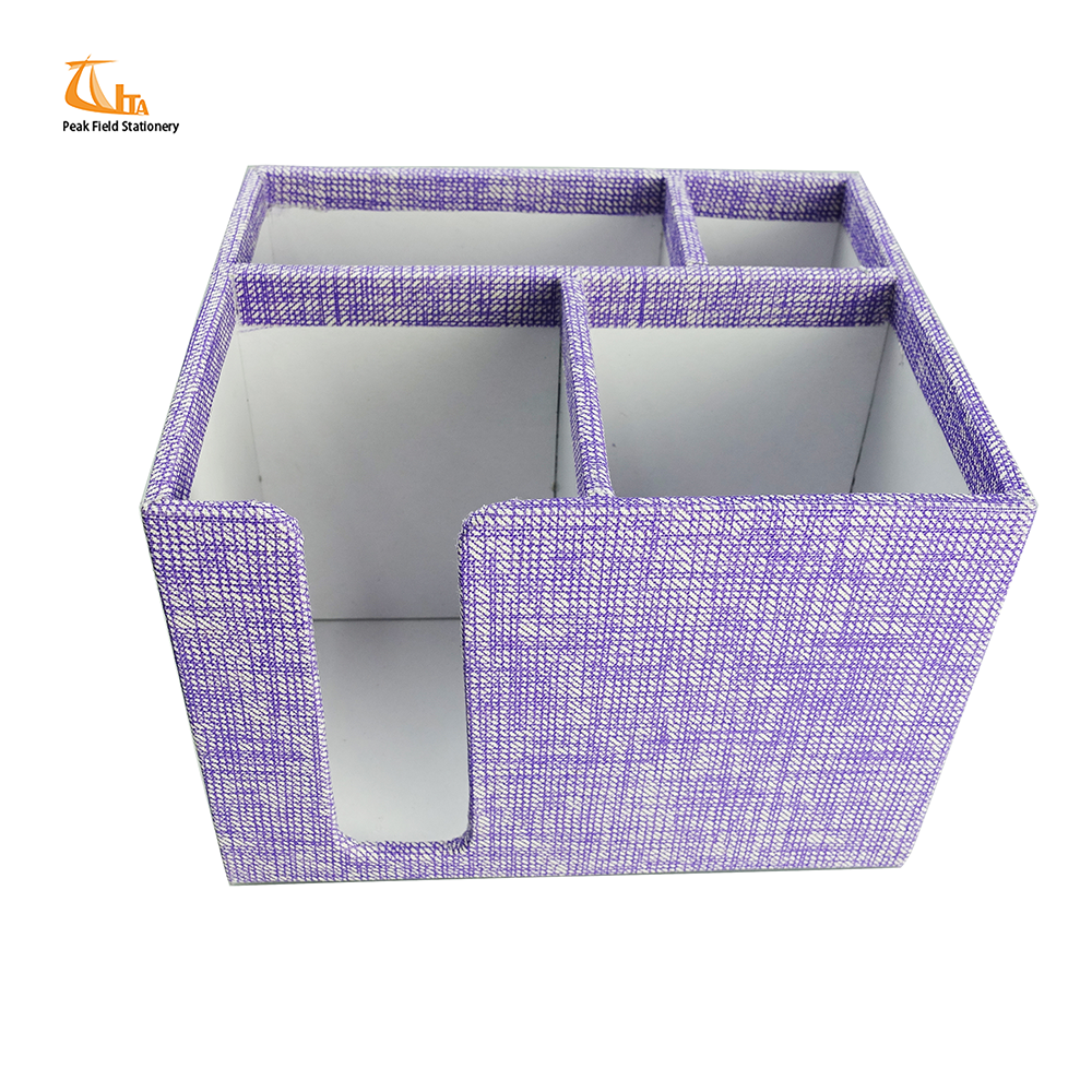 Hot sales flower pattern multi-purpose neat memo pad and pen holder desk organizer