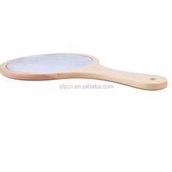 Beauty salons wooden handle mirror