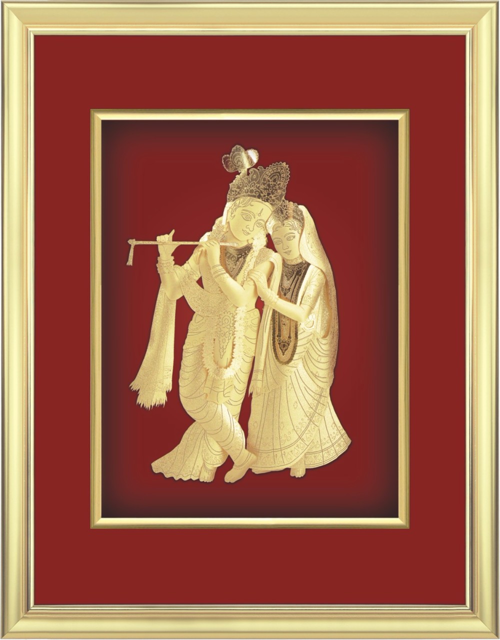 24k Gold Foil Indian God Figurine - Home Decor Piece