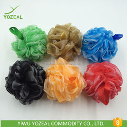 Promotional black shower mesh bath puff sponge