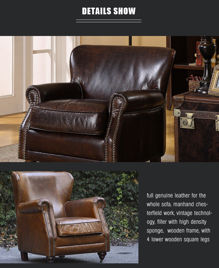 Leather antique club chesterfield modern classic furniture sofa chair