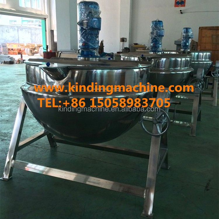 Нержавеющей стали Промышленные Опрокидывая тип Паровое отопление двойной Рубашкой плиту чайник с мешалкой/смеситель для варенья