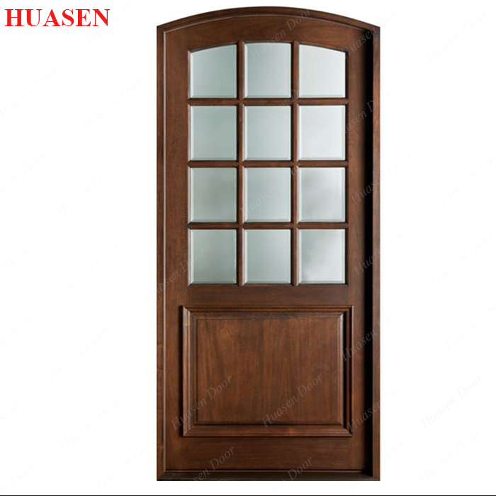 Cristal inserta oval de madera diseño de la puerta de entrada