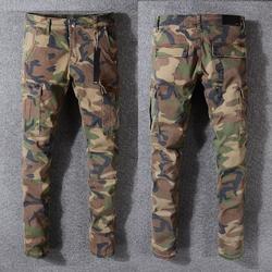 OEM homem camo skinny calça de carga
