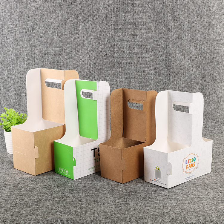 Paper Take Away Coffee Cup Holder Cup Carrier Hot Coffee Paper Cup Holder with Handle