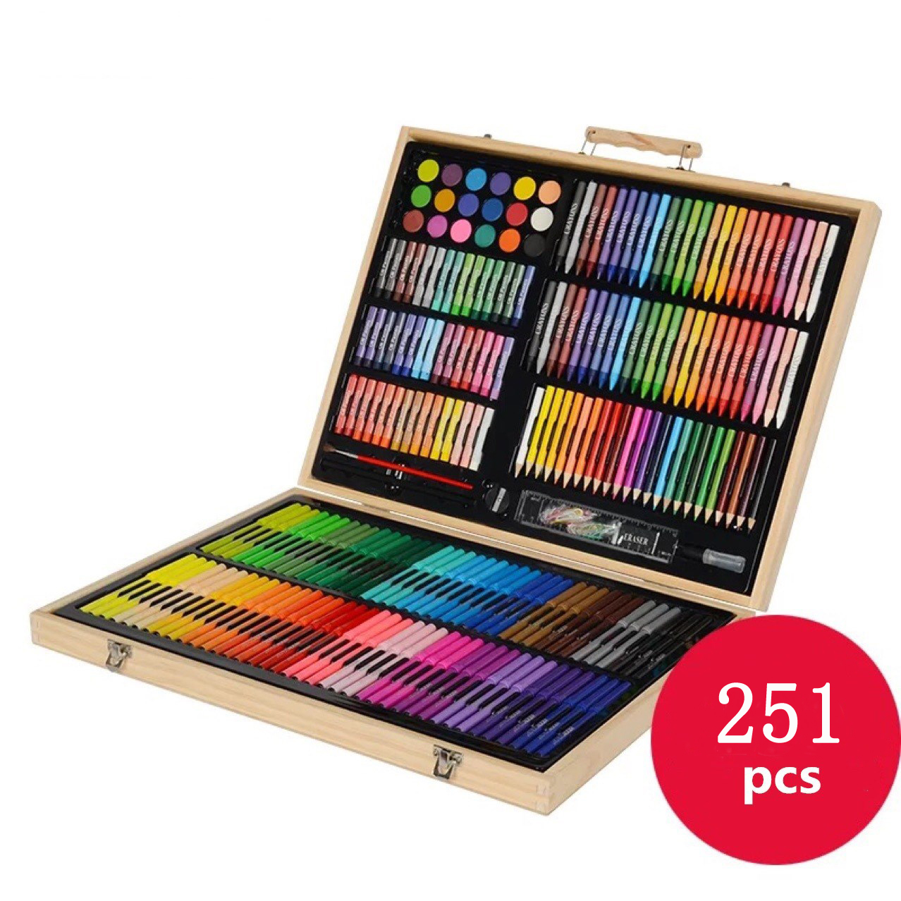 251pcs wooden box stationery painting gift art set