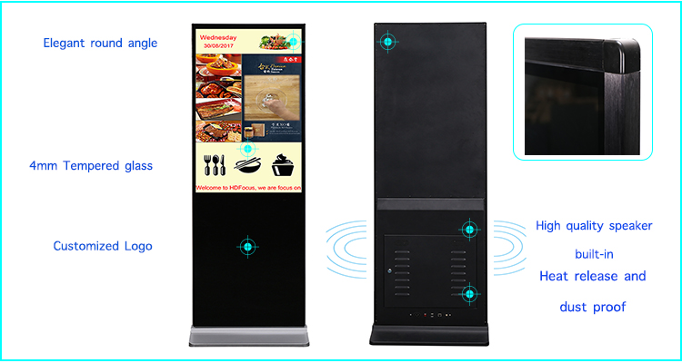 55 Inch Floor Stand Kiosk Indoor Android LCD Touch Screen Advertising Player