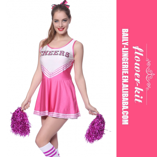 Ladies Glee Cheerleader School Girl Fancy Dress Uniform Party Costume Outfit