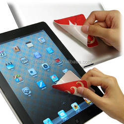Customized mobile phone reusable microfiber self-adhesive sticky mobile phone screen cleaner