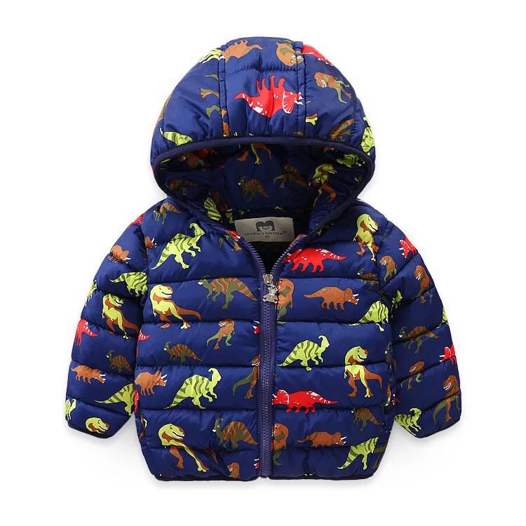 Теплая куртка для мальчиков P0117 с принтом животных и мультфильмов на заказ, детская одежда