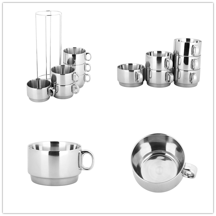 6 cups stainless steel insulated espresso mug promotional cup