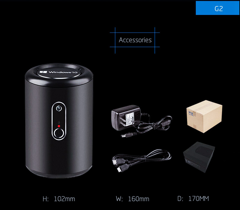 G2 MINI PC Win10 Boîte de TÉLÉVISION Ram2G Rom32G 2.5 + 5 G WIFI 200W Caméra 4K G2 Mini PC Win