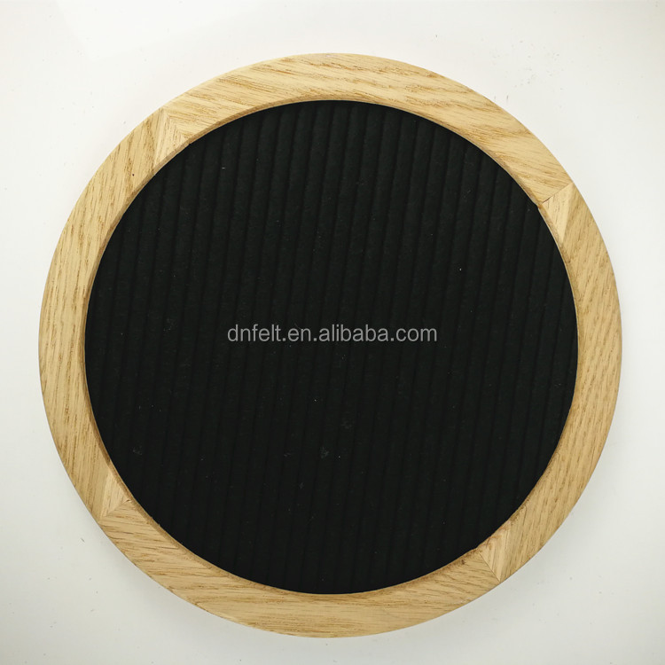 12x12 Double Sided Reversible Round Circle Felt Letter Board|White Oak Frame Let