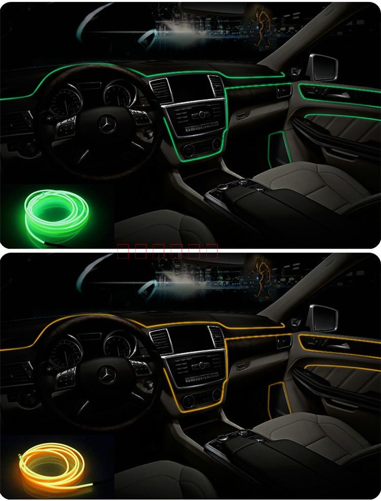 Hot USB Cigarette 1M-2M-3M-5M 24V / 12V Led Strip Light Car Design Lighting Interior Accessories Ambient Light Decorative Lamp