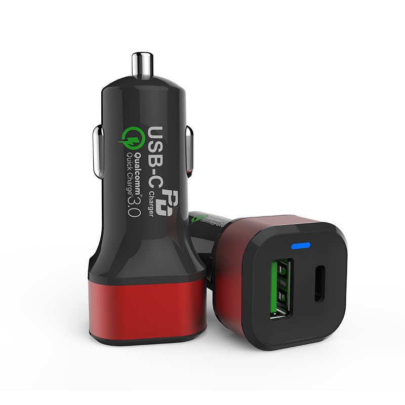 Автомобильное зарядное устройство с прикуривателем Type C PD, с функцией быстрой зарядки, новый дизайн, 3,0