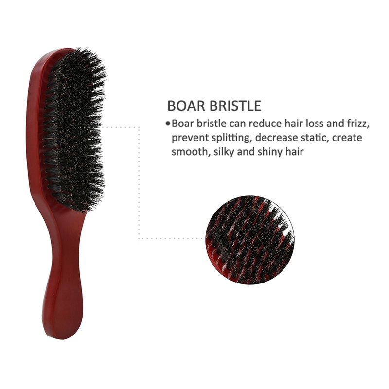 Beard Brush Professional Boar Bristle for Men's Mustache Shaving Comb Massage Facial Hair Cleaning Brush Beech Boar Brush