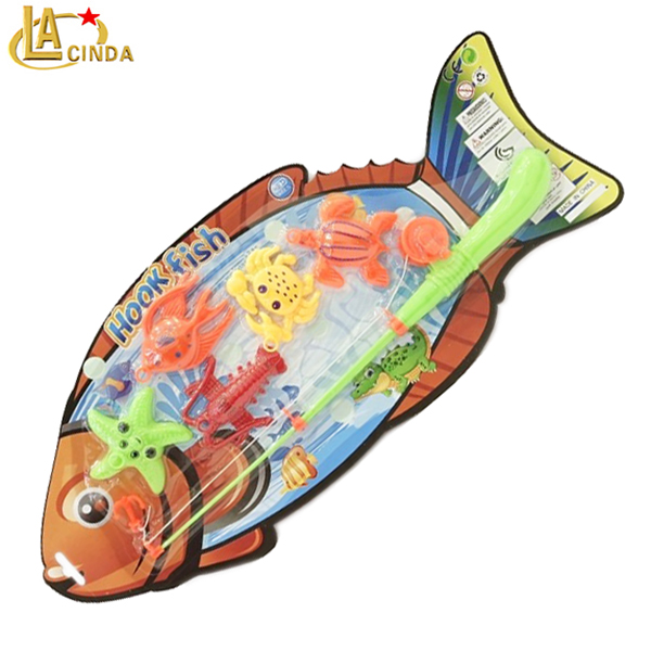 Рыболовная игрушка пакет блистерная карта Рыбная игрушка пластик 5 шт. рыбки с удочкой