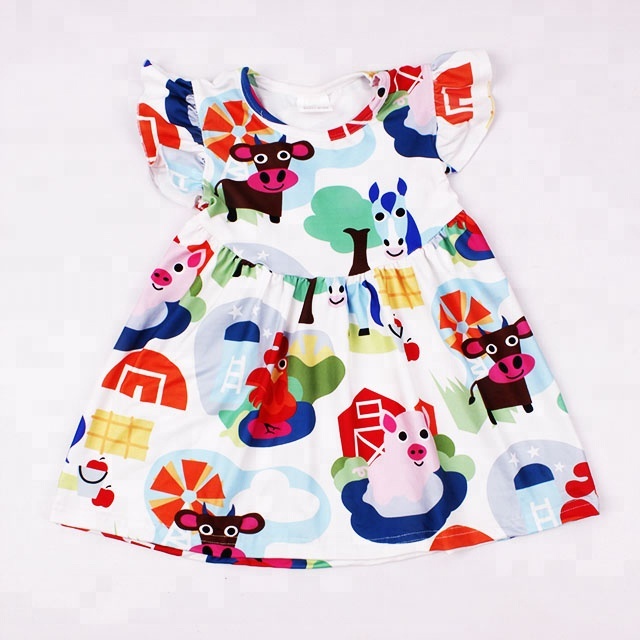 Fazenda da Vaca Meninas Verão Casual Estilo Pérola Vestidos de Festa