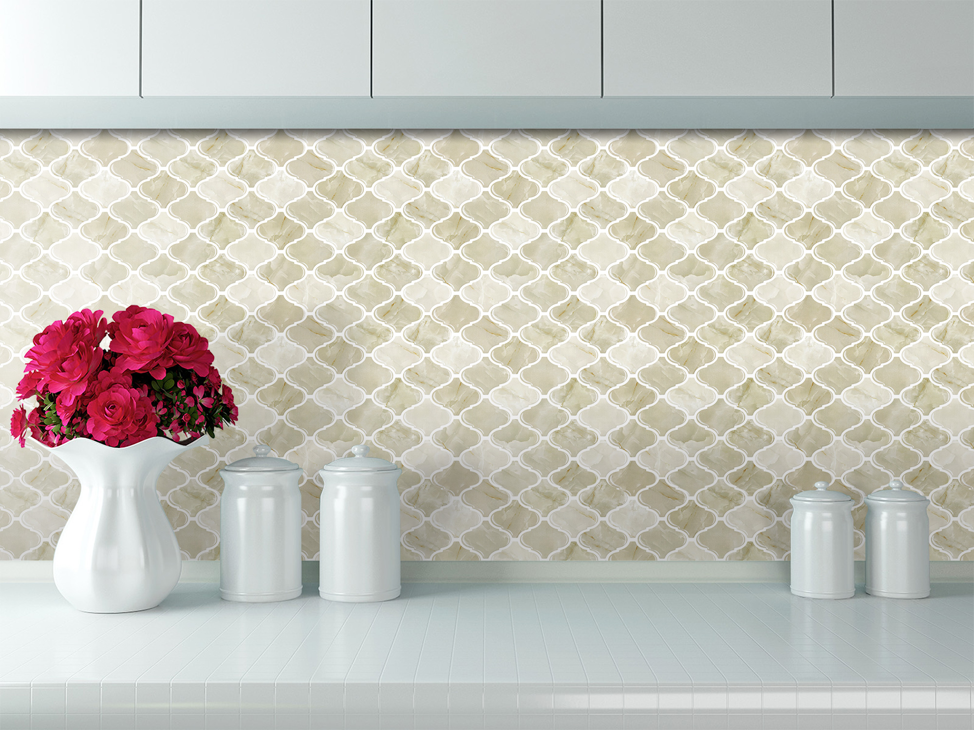 10" x 10" Peel and Stick Mosaic Tile in light yellow