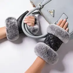 New fashion sheepskin leather women half finger re