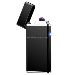 Amostra grátis!!! FR-610 Duplo Arco mais leve à prova d' água, dupla USB isqueiro isqueiro de arco elétrico